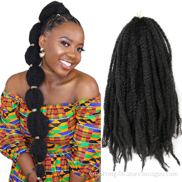 Wholesale Kinky Marley Twist Crochet Hair Extension Solid And Ombre Color Synthetic Fiber 18inch Jumbo Afro Marley Hair